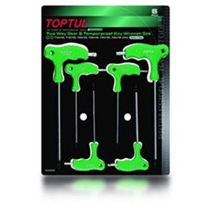 TOPTUL GAAS0602 - Set of key wrenches 6 pcs, profile: TORX / TORX TAMPER, socket TORX/E-TORX size: T10, T10H, T15, T15H, T20, T2