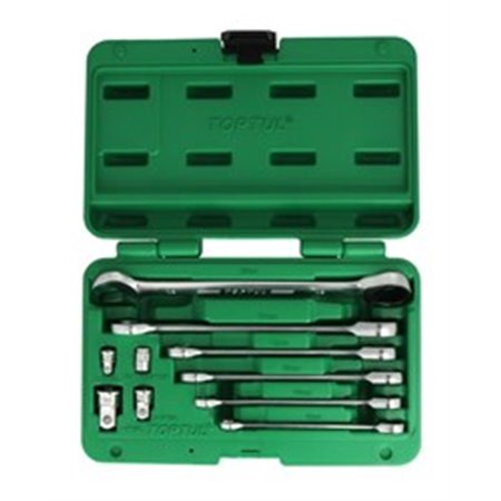 TOPTUL GAAI1004 - Set of combination wrenches 10 pcs, 8 10 12 13 17 19, packaging: plastic suitcase