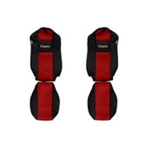 F-CORE PS31 RED - Seat covers Classic (red, material velours, driver’s seat belt assembled in the seat; passenger’s seat belt as