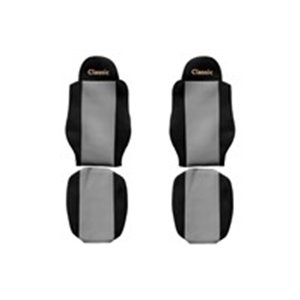F-CORE PS05 GRAY - Seat covers Classic (grey, material velours, driver’s seat belt assembled in the seat; passenger’s seat belt 