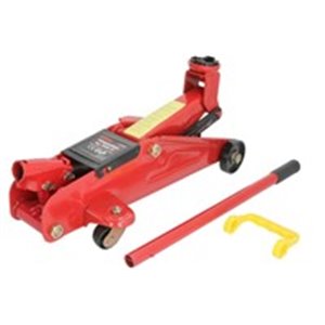 Hydraulic trolley jack. Features: - large lift arm travel - equipped with wheels allowing to move it to any spot under the vehic