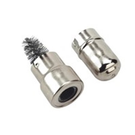 Wire brushes remove corrosion build-up on battery posts and terminals for improved electrical contact. Length: 80mm
