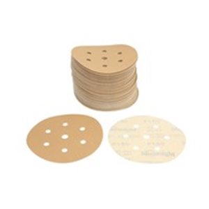 SUNMIGHT SUN52609 - GOLD Sandpaper: disc, rip tape, number of holes: 7, gradation: P150, diameter:150mm, colour: beige, packagin