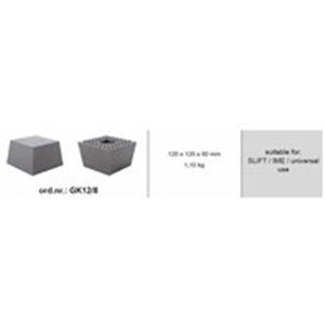 BOECK GK12/8-OL - Rubber pad, quantity: 1 pcs, type: square, for lift (Manufacturer): IME / SLIFT / universal