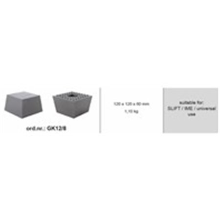 BOECK GK12/8-OL - Rubber pad, quantity: 1 pcs, type: square, for lift (Manufacturer): IME / SLIFT / universal
