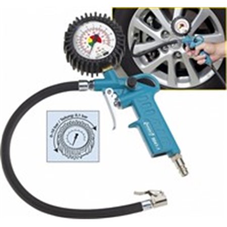 9041-1 Compressed-air Tyre Pressure Gauge/Inflator HAZET