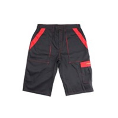 0XSK0011CC/L Spodnie robocze krótkie, czarno czerwone, suurus L. Wykonane z ma