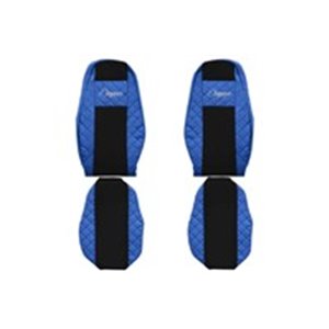F-CORE FX14 BLUE Seat covers ELEGANCE Q (blue, material eco leather quilted / velo