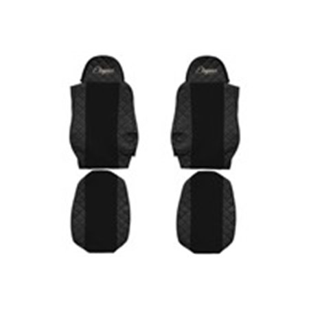 F-CORE FX04 BLACK Seat covers ELEGANCE Q (black, material eco leather quilted / vel