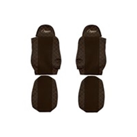 F-CORE FX04 BROWN Seat covers ELEGANCE Q (brown, material eco leather quilted / vel