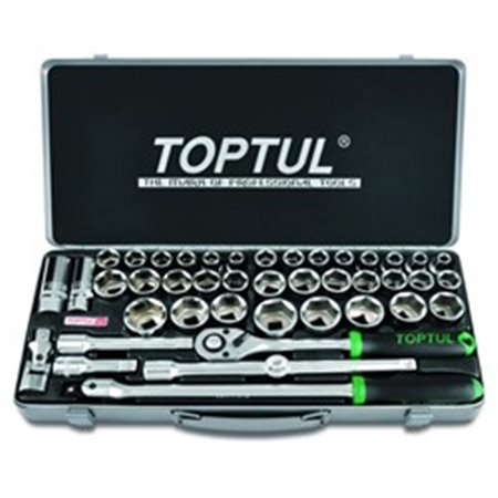 TOPTUL GCAD4303 - Set of tools, 6PT socket(s) / extension bar(s) / handle(s) / ratchet(s) / universal joint(s) 1/2\\\
