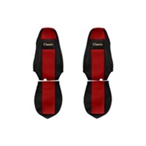 F-CORE PS16 RED Seat covers Classic (red, material velours, driver’s seat belt as