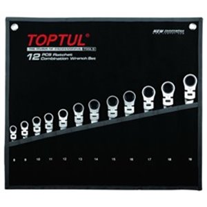 TOPTUL GPAQ1204 - Set of combination wrenches 12 pcs, 8; 9; 10; 11; 12; 13; 14; 15; 16; 17; 18; 19, packaging: case