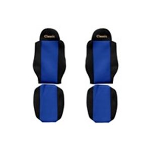 F-CORE PS04 BLUE - Seat covers Classic (blue, material velours, driver’s seat belt assembled in the seat; passenger’s seat belt 
