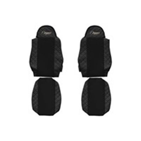 F-CORE FX05 BLACK Seat covers ELEGANCE Q (black, material eco leather quilted / vel