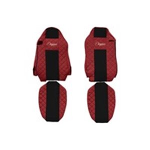 F-CORE FX18 RED Seat covers ELEGANCE Q (red, material eco leather quilted / velou