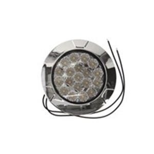 WAS 991 LW12 - Interior lighting lamp (white, LED, 12/24V, embossed, diameter 135mm, no switch, chromed frame)