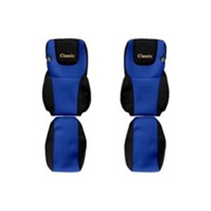 F-CORE PS29 BLUE - Seat covers Classic (blue, material velours, driver’s seat belt assembled in the seat; EURO 6; passenger’s se