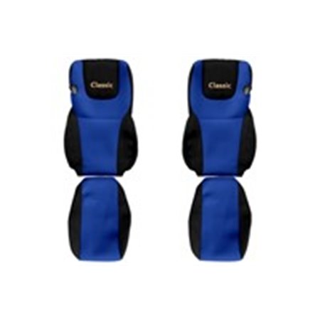 F-CORE PS29 BLUE - Seat covers Classic (blue, material velours, driver’s seat belt assembled in the seat EURO 6 passenger’s se