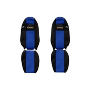 F-CORE PS08 BLUE - Seat covers Classic (blue, material velours, driver’s seat belt assembled in the seat; passenger’s seat belt 