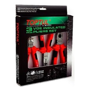 TOPTUL GAAE0301 - Pliers, 3 pcs. set in insulation up to 1,000V (for hybrid and electric cars)