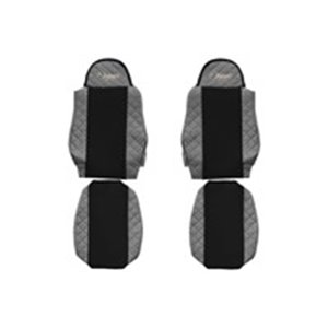 F-CORE FX05 GRAY - Seat covers ELEGANCE Q (grey, material eco-leather quilted / velours) fits: MAN TGA, TGL I, TGM I, TGS I 06.9