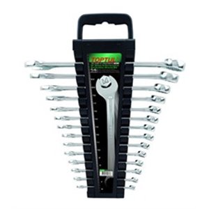 TOPTUL GAAC1401 - Set of combination wrenches 14 pcs, 6; 7; 8; 9; 10; 11; 12; 13; 14; 15; 17; 19; 22; 24, packaging: plastic hol