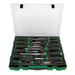 TOPTUL GZC2005 - Set of screwdrivers, mixed 20 pcs, profile: Phillips PH / slotted, packaging: plastic suitcase