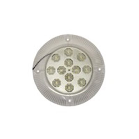 TRUCKLIGHT IL-UN012 - Interior lighting lamp (24V, surface, height 19mm, diameter 190mm, 12 diodes silver reflector)