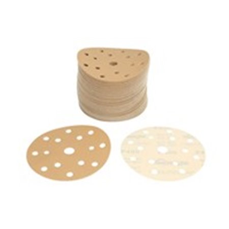 SUNMIGHT SUN44316 - GOLD Sandpaper: disc, rip tape, number of holes: 15, gradation: P400, diameter:150mm, colour: beige, packagi