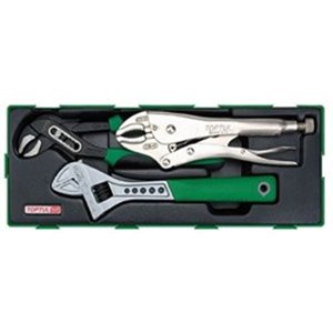 3PCS - Adjustable Wrench & Pliers SetPliers Set - A Tray SizePLASTIC TRAY: All New TOPTUL high quality drawer tool sets are curr