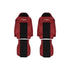 F-CORE FX17 RED Seat covers ELEGANCE Q (red, material eco leather quilted / velou