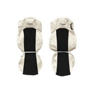 F-CORE FX21 CHAMP - Seat covers ELEGANCE Q (champagne, material eco-leather quilted / velours, comfortable driver’s seat; foldin