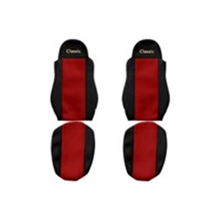F-CORE PS01 RED - Seat covers Classic (red, material velours) fits: DAF 95 XF, CF 65, CF 75, CF 85, LF 45, LF 55, XF 105, XF 95 