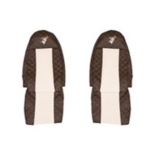 F-CORE FX01 BROWN/CHAMP - Seat covers ELEGANCE Q (brown/champagne, material eco-leather quilted / velours, seats with integrated