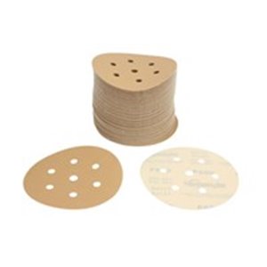 SUNMIGHT SUN52617 - GOLD Sandpaper: disc, rip tape, number of holes: 7, gradation: P500, diameter:150mm, colour: beige, packagin