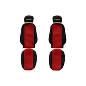 F-CORE PS09 RED - Seat covers Classic (red, material velours, adjustable driver's headrest; adjustable passenger's headrest; dri