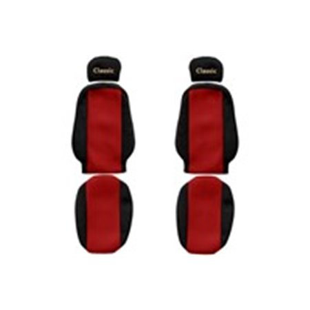 F-CORE PS09 RED - Seat covers Classic (red, material velours, adjustable driver's headrest adjustable passenger's headrest dri
