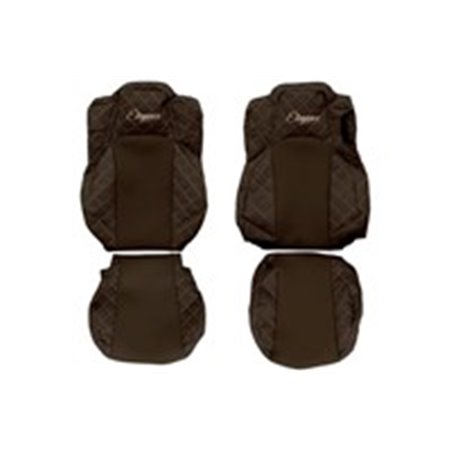 F-CORE FX21 BROWN - Sätesöverdrag ELEGANCE Q (brunt, material eko-läder quiltat / velour, bekväm förarstol hopfällbar paj
