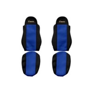 F-CORE PS01 BLUE - Seat covers Classic (blue, material velours) fits: DAF 95 XF, CF 65, CF 75, CF 85, LF 45, LF 55, XF 105, XF 9