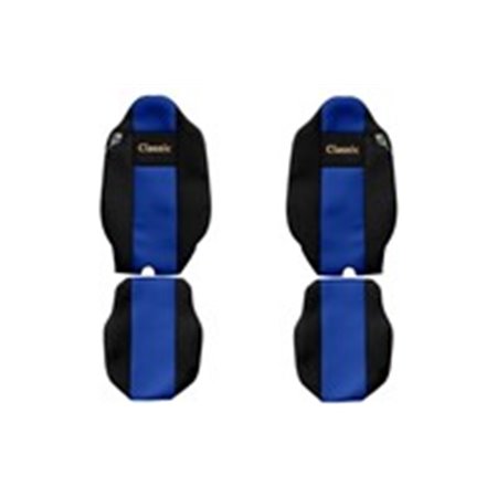 F-CORE PS30 BLUE - Seat covers Classic (blue, material velours, driver’s seat belt assembled in the seat integrated driver's he