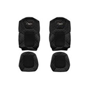F-CORE FX24 BLACK - Seat covers ELEGANCE Q (black, material eco-leather quilted / velours) fits: FORD F-MAX 11.18-