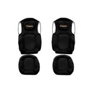 F-CORE PS42 BLACK - Seat covers Classic (black, material velours, driver’s seat belt assembled in the seat; passenger’s seat bel