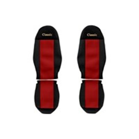 F-CORE PS10 RED - Sätesöverdrag Classic (rött, material i velour, förarens säkerhetsbälte monterat i sätet passagerarbälte som