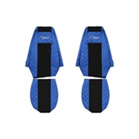 F-CORE FX08 BLÅ - Sätesöverdrag ELEGANCE Q (blått, material eko-läder quiltat / velour) passar: RVI MAGNUM 10.04-