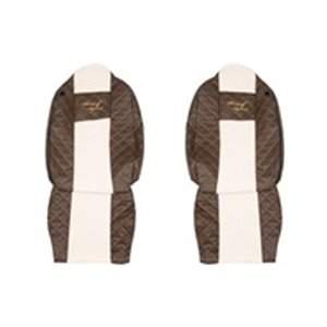 F-CORE FX11 BROWN/CHAMP - Seat covers ELEGANCE Q (brown/champagne, material eco-leather quilted / velours, integrated driver's h