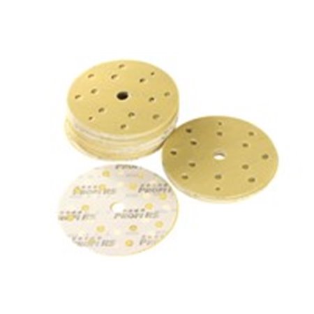 PROFIRS 0RS801-P220 - Sandpaper, disc, P220, diameter: 150mm, colour: brown, for manual polishing, 100pcs, number of holes: 15