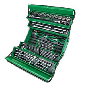 GCAZ0057 Tool box with equipment, number of tools: 62 pcs, metal, number o