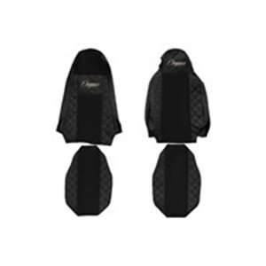 F-CORE FX16 BLACK Seat covers ELEGANCE Q (black, material eco leather quilted / vel