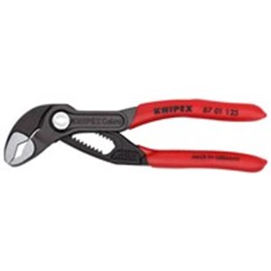 KNIPEX 87 01 125 - Pliers adjustable for pipes, straight, jaw spacing: 0-29mm, length: 125mm, precise adjustment, tempered teeth